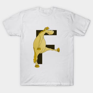 Pony Monogram Letter F T-Shirt